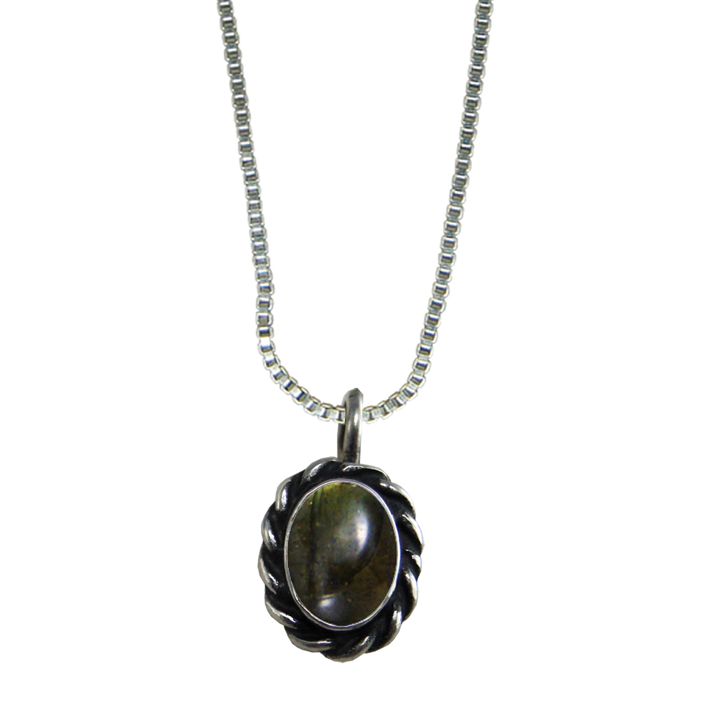 Sterling Silver Little Spectrolite Pendant Necklace